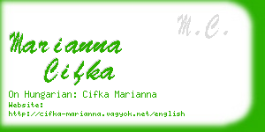 marianna cifka business card